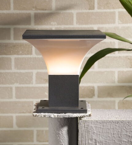 Dilwale Square Metal and PVC Classy Gate Light - Gray